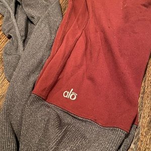 Alo yoga goddess leggings gray and burgundy size small